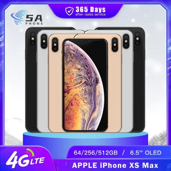 Apple iPhone XS MAX 4GB LTE Cell Phone 6.5“ Super Retina 64GB/256GB ROM Smartphone Hexa Core IOS A12 Bionic 4G xs max