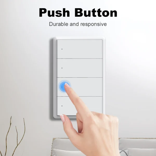 Tuya Matter WiFi Smart Push Button Switch 1-4 Gang US No Neutral Wire Homekit Siri Voice Control Automation Alexa Google Home