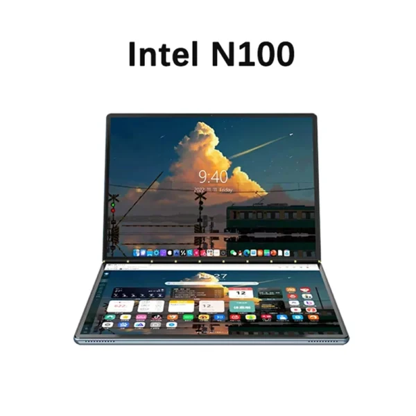 Dual Screen Laptop 10.9*2 Inch Touch Screen Notebook Intel i3 1215U N100 WIFI6 2 in 1 Laptop Tablet Portable Business Computer