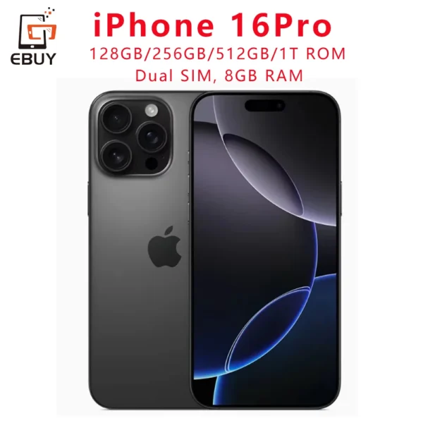 Original iPhone 16 Pro Smartphone 6.3"Dual SIM Card 5G Cell Phone Retina XDR OLED Face ID A18Pro 128GB/256/512GB/1T Unlocked
