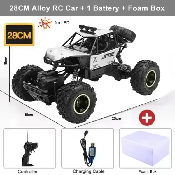 RC Off Road Cars 1:12/16 4WD 20KM/H High-Speed Remote Control Car 2.4G with LED Lights Monster Truck Ideal Outdoor Vehicle Gifts
