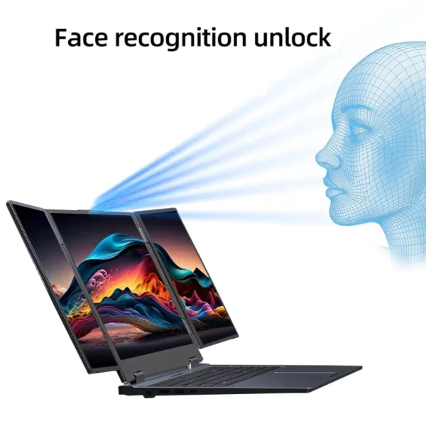 S3b5eccb91aeb40d48ac248c369b542bfm.webp NEW Triple Screen Gaming Laptop 16+10.5+10.5 inch Intel Core i7 1260P 64GB RAM 2TB Business Computer RJ45 fingerprint+face