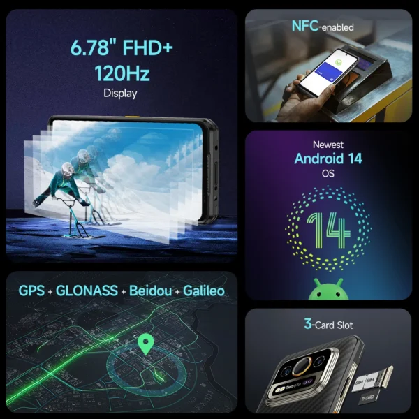 S3b7ccccc99d14c26a937f3da4deb9b9bd.webp Ulefone Armor 25T Pro 5G Thermal Imaging Rugged Phone Android 14 33W 64MP Night Vision Mobile Phone NFC Waterproof Smartphone