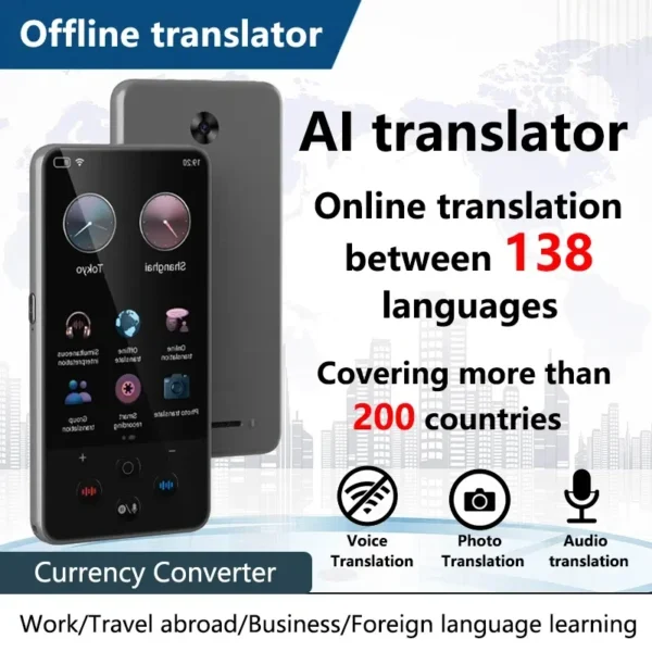 Large Screen Smart Translation Machine 138 language Recording 19 Offline Real-time ChatGPT AI Voice Photo Translation