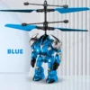 KBDFA Intelligent Sensing Aircraft Mech Warrior Flying Robot Luminescent Suspension Gesture Sensing Flying Ball Kids Toys Gifts
