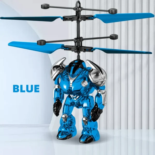 KBDFA Intelligent Sensing Aircraft Mech Warrior Flying Robot Luminescent Suspension Gesture Sensing Flying Ball Kids Toys Gifts