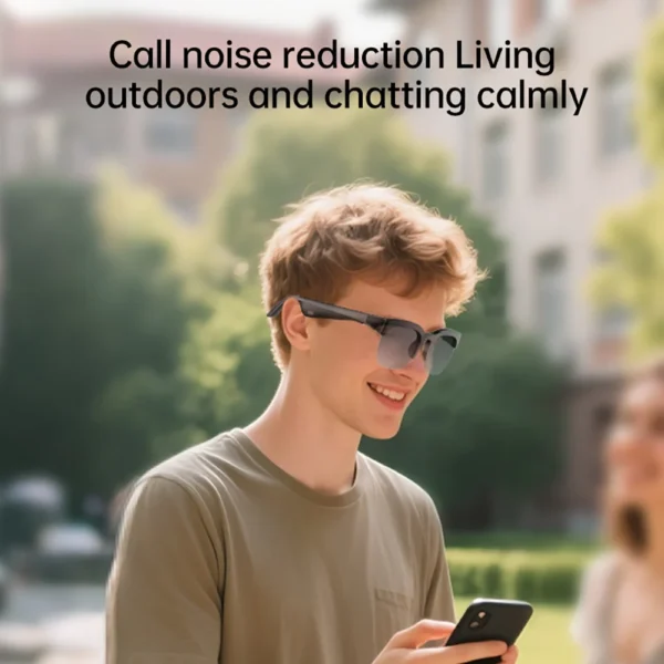 S3f3fda8f69074b11a438f27ed438219fL.webp Smart Glasses Wireless Bluetooth 6.0 Stereo Headphones Call Music Outdoor Cycling Sunglasses Voice Control HIFI Anti-UV Glasses
