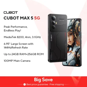 [World Premiere] CUBOT MAX 5, Android Smartphone 5G, Dimensity 8200, 6.95" 144Hz Large Screen, 24+256GB,Gaming Phone,Add to Cart