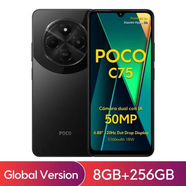 POCO C75 Global Version 6.88" 120Hz Helio G81-Ultra 50MP Dual Camera Massive 18W Fast Charge 5160mAh Battery NFC