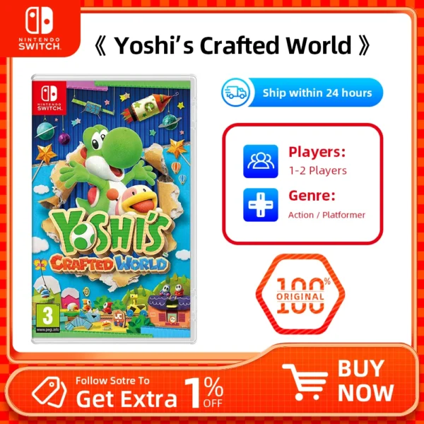 Nintendo Switch- Yoshi s Crafted World - Stander Edition - Genre Action Platformer 5.6 GB Nintendo Games
