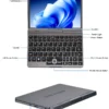 CRELANDER P8 Mini Laptop 8 Inch Touch Screen Intel Lake N150 12GB DDR5 WiFi 6 2 In 1 Laptop Notebook Tablet PC Pocket Laptop