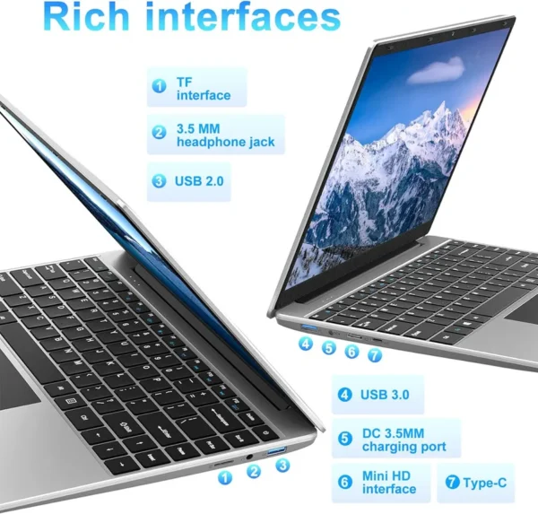 14 Inch 12GB LPDDR4 RAM 512GB SSD ROM  Windows 10 Computer Laptop PC 4-Core Processor WIFI 1080p FHD IPS Screen with Celeron