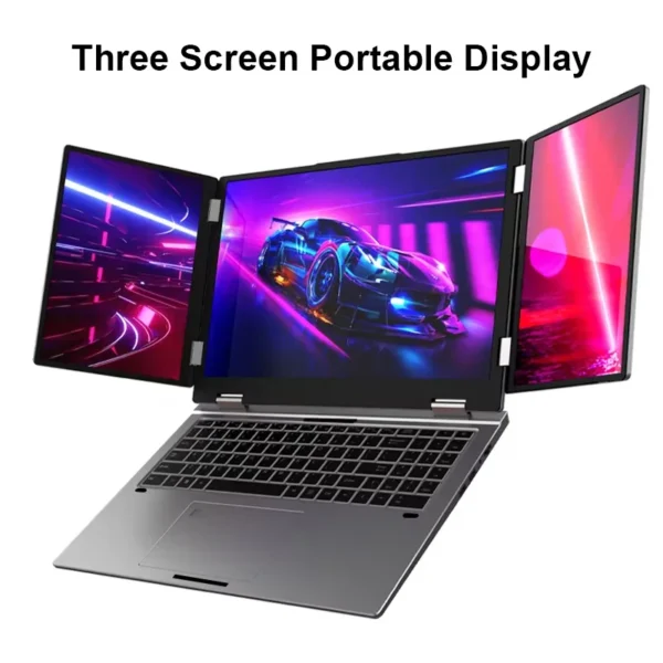 S43df91f82dff4b9f8ed4a617380d61d5u.webp NEW Triple Screen Gaming Laptop 16+10.5+10.5 inch Intel Core i7 1260P 64GB RAM 2TB Business Computer RJ45 fingerprint+face