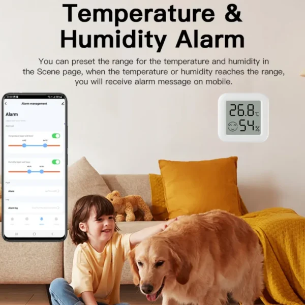 S448c682ac18d45d2b56d87c88d16d15aL.webp Tuya Zigbee 3.0 Temperature Humidity Sensor APP Remote Control Thermometer via Smart Life For Smart Home Work With Yandex Alexa