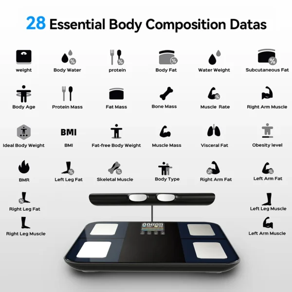 Smart Body Scales 2025 New Smart Body Composition Scale Smart Bioimpedance Scale Digital Scale Body Fat Weight Scale