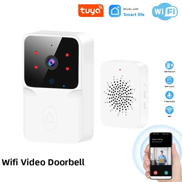 Wireless Doorbell Camera with Smart Home 1080P HD Video with Infrared Night Vision, Easy Installation and Remote Access via APP