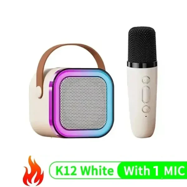 Bluetooth K12 Karaoke Machine Portable  5.3 PA Speaker System with 1-2 Wireless Microphones Home Family Singing Children's Gifts