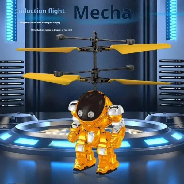KBDFA Intelligent Sensing Aircraft Mech Warrior Flying Robot Luminescent Suspension Gesture Sensing Flying Ball Kids Toys Gifts