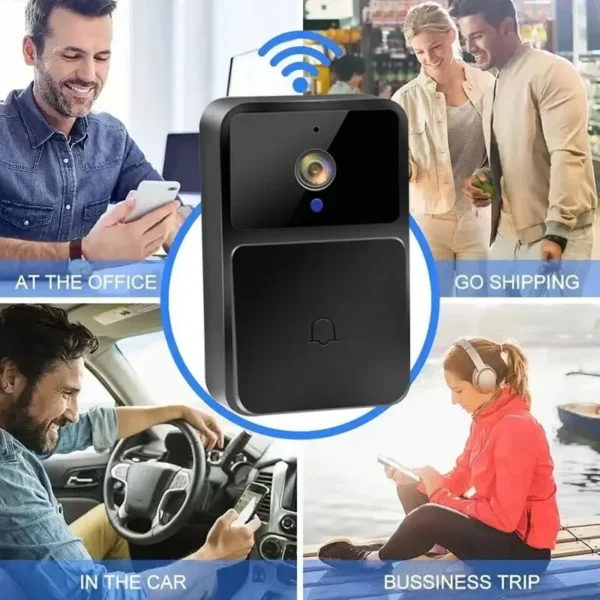 S49b193782b914228a6c7745fd00c86a0d.webp WIFI Video Doorbell Camera Night Vision HD Wireless Smart Home Security Battery Door Bell Two Way Intercom Voice Change For Home