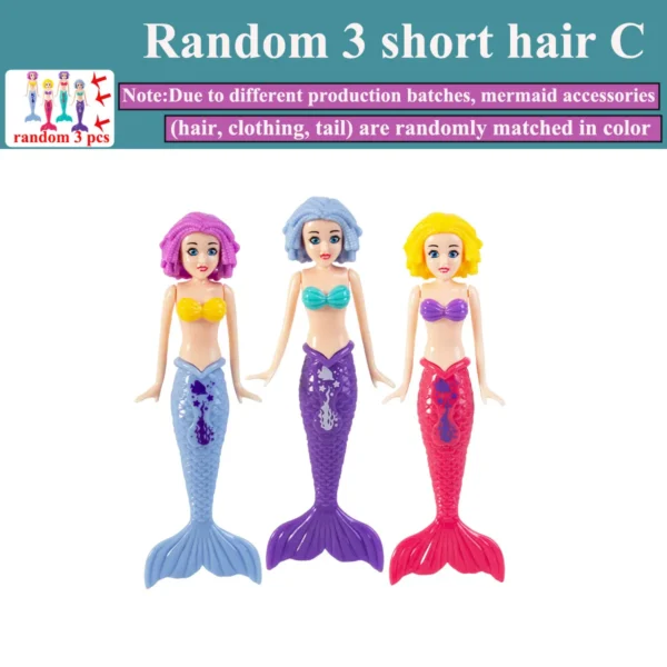 New Mermaid Dive Toys 2/3/4 PCS Colorful Bath Toy Play in Water Pool Float Toys 2 Rising Modes Games for Toddlers Children Gift