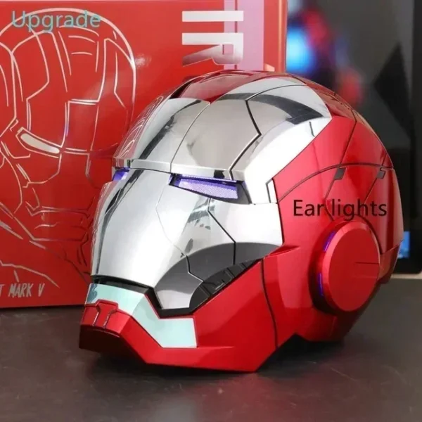 New Marvel Electric Iron Man 1:1 Mk50 Mk5 Helmet Voice Control Eyes With Light Model Toys Adult Technology Wearable Xmas Gift