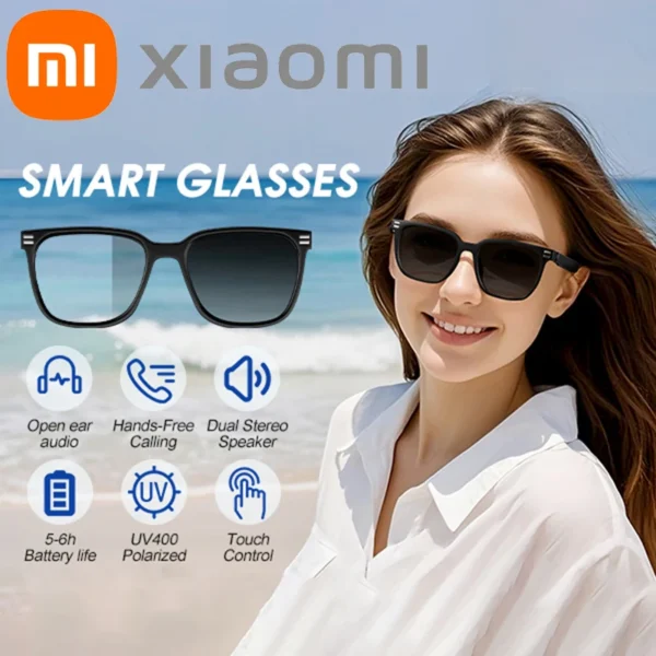 S4ad4753e258147bd95315310b97b13a0D.webp XIAOMI Anti Blue Light Smart Glasses UV Protection Photochromic Sunglasses Hands-Free Calls Audio Voice Assistant for Men Women