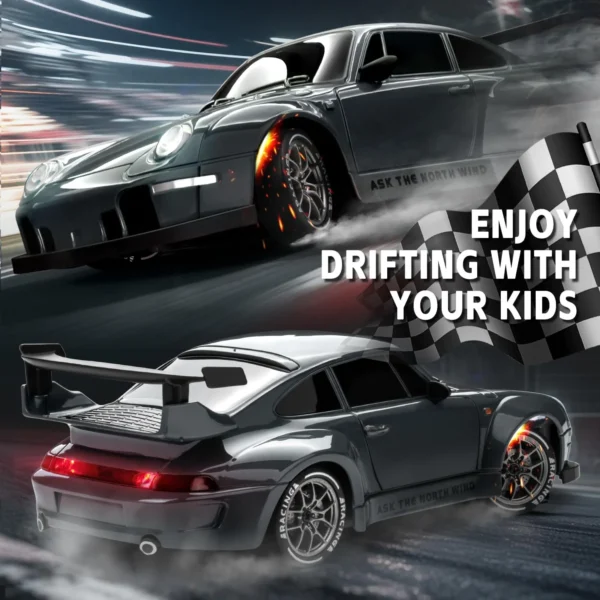 RC Drift Car 1:24 Remote Control Car for Kids 20KM/H 4WD High Speed RC Cars with LED Lights Extra Drifting Tires Vehicle for Kid
