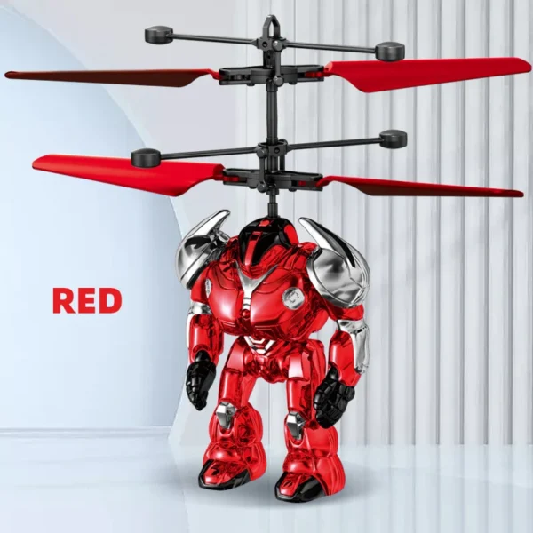 KBDFA Intelligent Sensing Aircraft Mech Warrior Flying Robot Luminescent Suspension Gesture Sensing Flying Ball Kids Toys Gifts