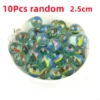 10/50PCS 25/14mm Colorful Glass Marbles Toy Kids Marble Balls Run Game Solitaire Toy Accs Vase Filler&Fish Tank Home Toy Gift