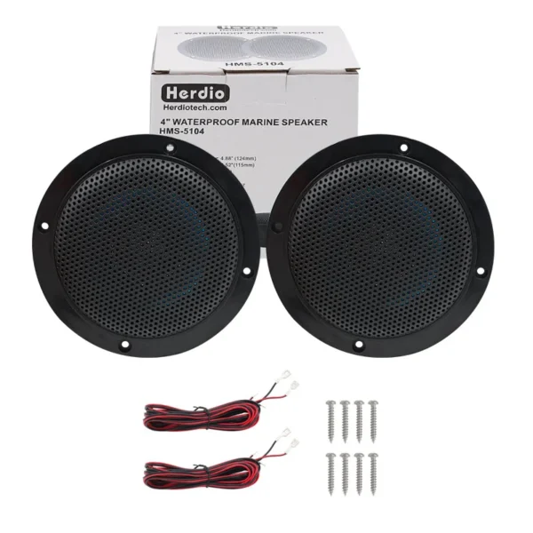 Herdio 4'' 160W 2PCS Home In-Wall Ceiling Waterproof Speaker Surround Sound Speaker For Kitchen Bathroom Yacht Outdoor Theater