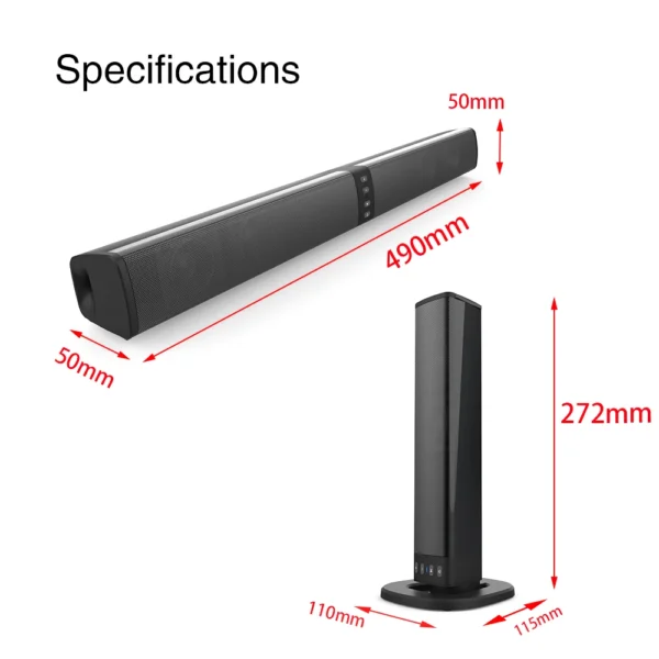40WTV Soundbar Wireless Bluetooth Speakers Separated Column Home Theater Subwoofer with Fm Radio TF AUX for Computer TV boom box