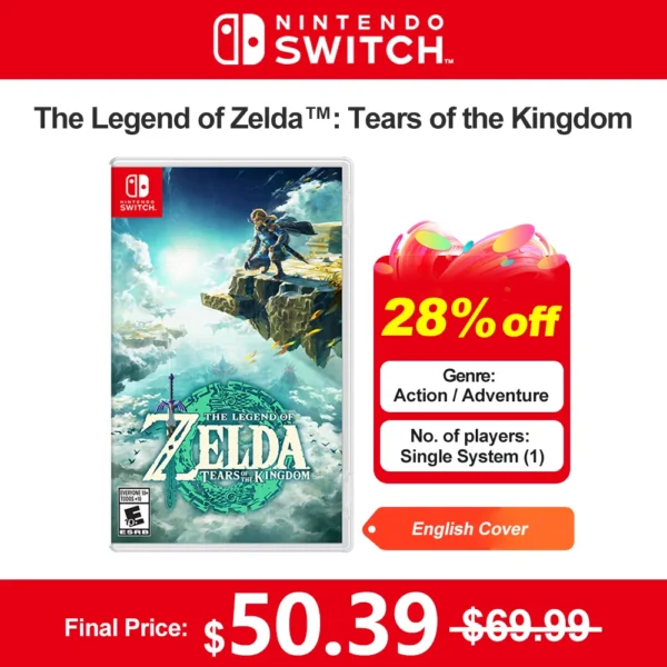 Nintendo Switch Games The Legend of Zelda Tears of the Kingdom Physical Game Card 1 Player RPG Zelda Game for Nintendo Switch