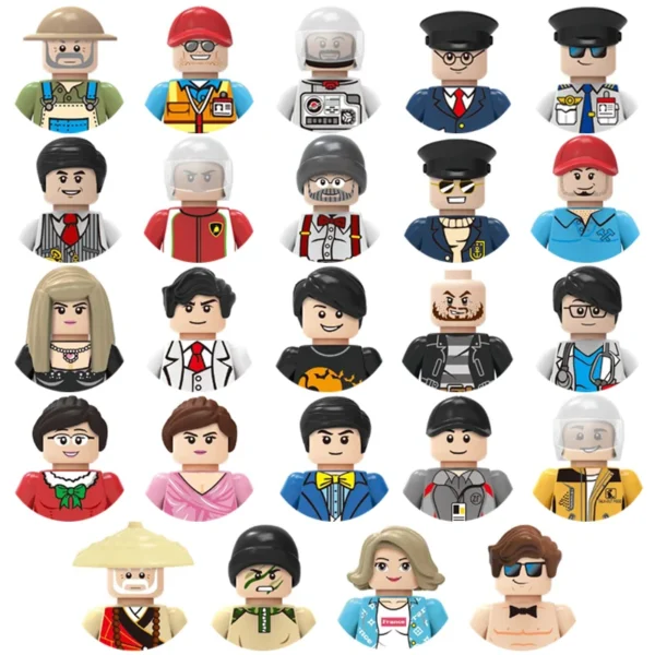 City Characters Building Blocks Mini Dolls Statues Police Firefighter Doctor Engineer Building Blocks Holiday gifts for kids