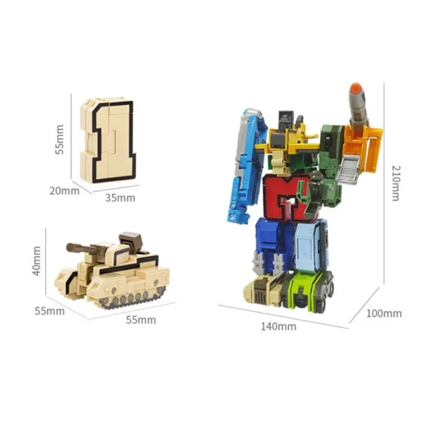 GUDI Assemble Robots Transformation Action Figure Car Model Deformation Number Letters Alphabet Math Educational Children Toys