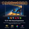 ACEKAMAS 17.3" Portable Computer Laptop Intel Celeron N5095 16GB RAM 1TB SSD Windows 11 Pro Fingerprint Office Gamer Notebook PC