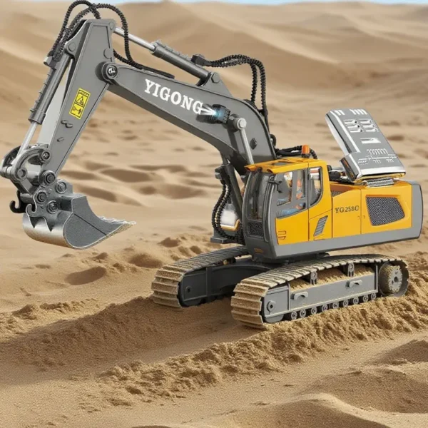 Kids RC Car Toys 2.4Ghz Remote Control Alloy Excavator Dump Truck Bulldozer Electric Construction Vehicle Gifts for Boys Girls