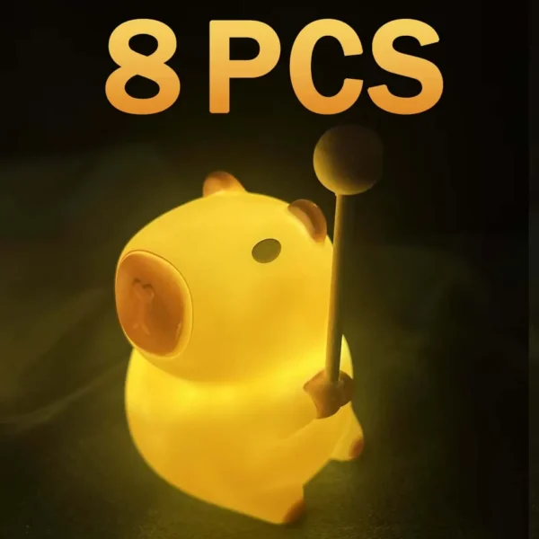 S5445c89e6f6941de852c12e3a848625c8.webp 2025 New Hot selling cute cartoon Capybara night light, cute style light, soft and glowing bedside companion, children's gift