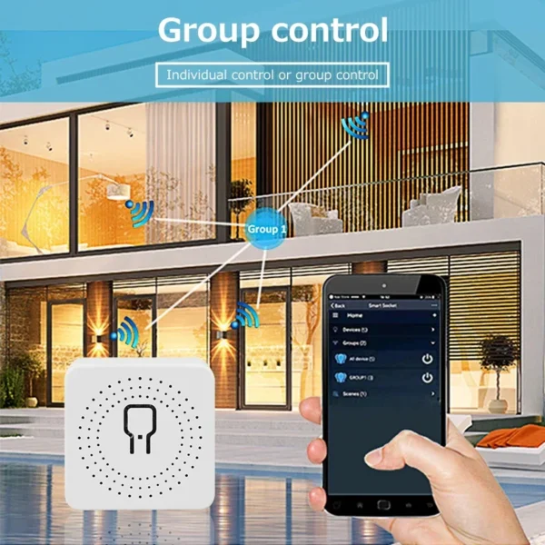 ZigBee WiFi Tuya Smart Switch 2 Way Control 16A Mini Breaker Relay Smart Life APP Control Works with Alexa Google Assistant