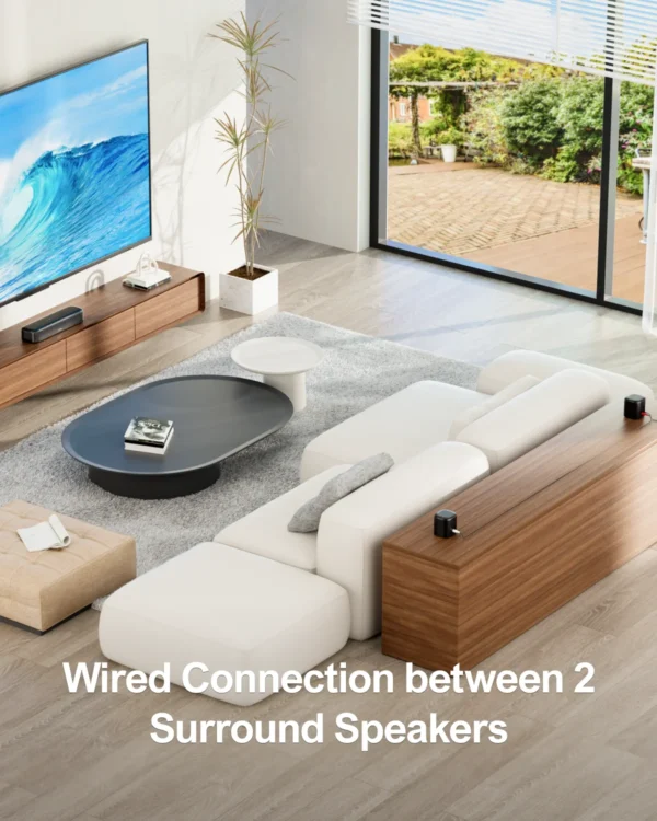 ULTIMEA 250W 5.1 Soundbar for TV, Home Theater Virtual Surround Sound System with App Control, Subwoofer & 2 Surround Speakers