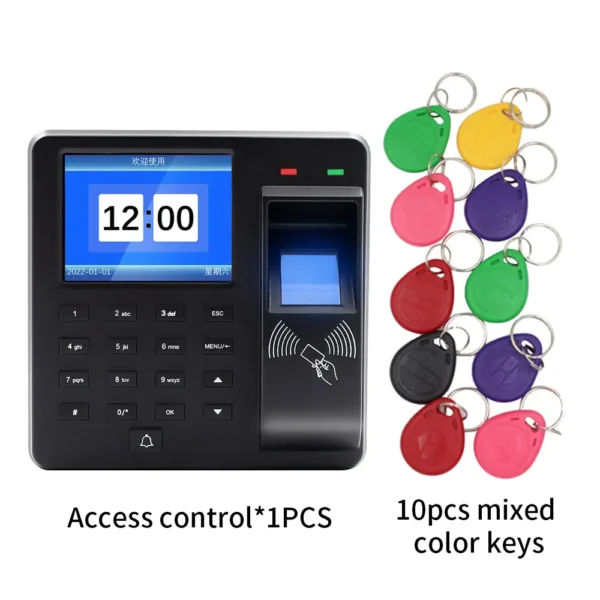 Biometric Attendance System USB Fingerprint Reader Time Clock Employee Control Machine Electronic Device M10 Portuguese English