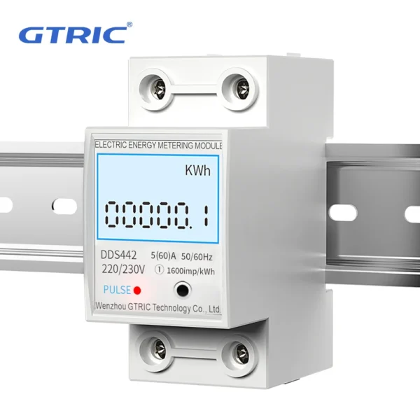 S5ad578dab20d4b6ea2e419421cabdc1a4.webp GTRIC Electric Energy Meter 2P Single Phase LCD Digital Display DIN Rail Mounting 2-wire Electric Meter Wattmeter AC 230V 50Hz