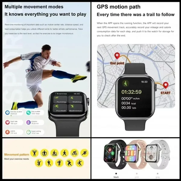 2025 New Original For Apple Watch 10 Smart Watch Men Body Temperature Bluetooth Call NFC GPS Sports Women SmartWatch for Apple