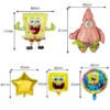 SpongeBob Birthday Party Decoration Aluminum Foil Balloon For Kid Event Supplies Disposable Tableware Banner Backdrop Gift