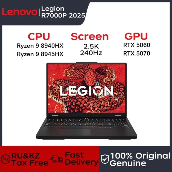 Lenovo Gaming laptop LEGION R7000P 2025 16“ 2.5K 240HZ Screen AMD Ryzen9 8945HX/8940HX 16G/32G RTX5060/RTX5070 computer PC
