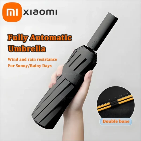 S5cff46c9522d46e99e00a09bf8b81a2fJ.webp Xiaomi 24 Bone Folding Umbrella Fully Automatic Double Bone SPF 50 UV Protection Rain Resistance Strong Wind Resitance Umbrella