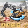 Kids RC Car Toys 2.4Ghz Remote Control Alloy Excavator Dump Truck Bulldozer Electric Construction Vehicle Gifts for Boys Girls