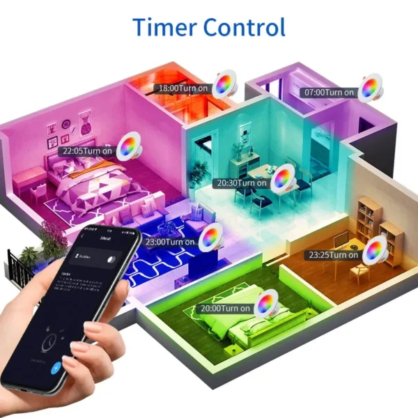 Tuya Bluetooth Smart LED Downlight 10W Smart Life APP LED Lamp Bulb Dimmable RGB RF 2.4G Remote Group Control Led Spot Lights