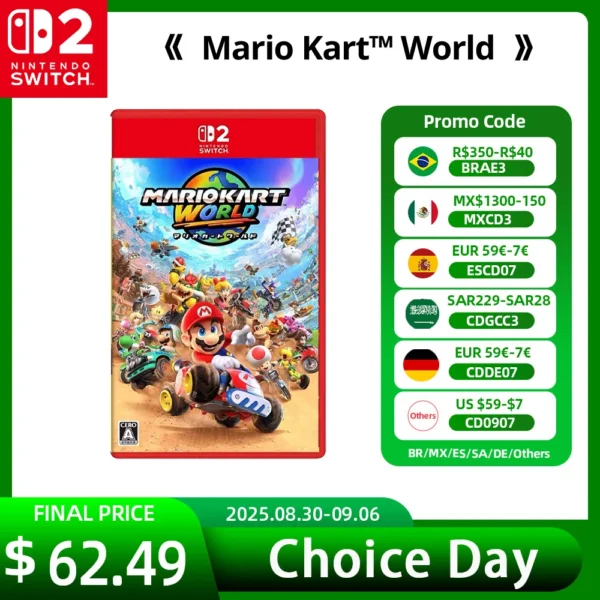 Nintendo Switch 2 - Mario Kart World - 100% Official Games Physical Deals Racing Party Genre Game Switch 2 Edition