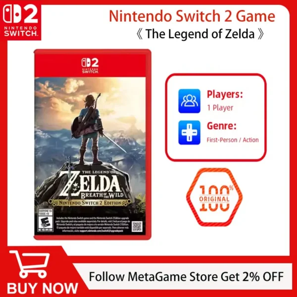 Nintendo Switch 2 -The Legend of Zelda:Breath of the Wild - Games Adventure Action and RPG Genre Switch 2 Edition