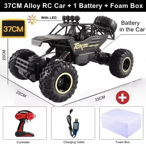 RC Off Road Cars 1:12/16 4WD 20KM/H High-Speed Remote Control Car 2.4G with LED Lights Monster Truck Ideal Outdoor Vehicle Gifts